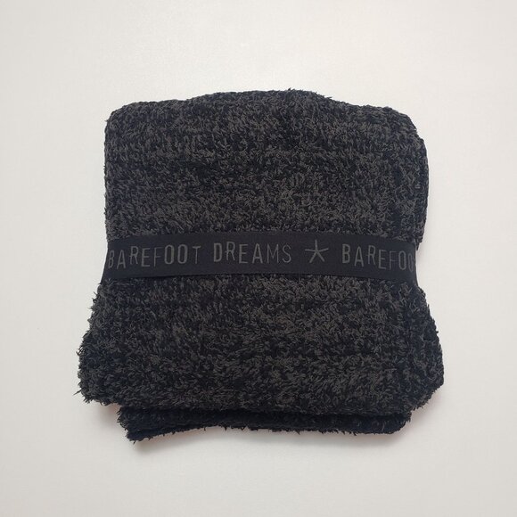 Barefoot Dreams CozyChic Pom Pom Beanie & Scarf Set Carbon/Black OS Winter Wear - Picture 8 of 12